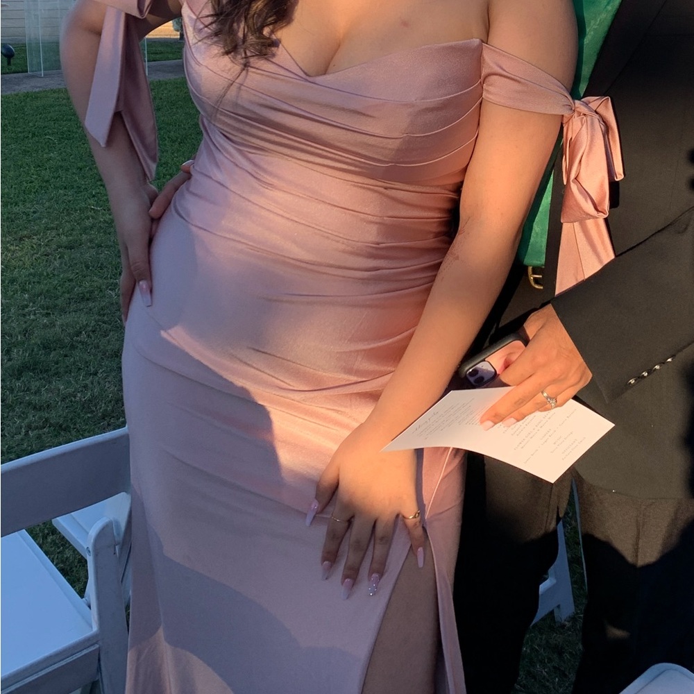 Elegant Pink Off-Shoulder Dress